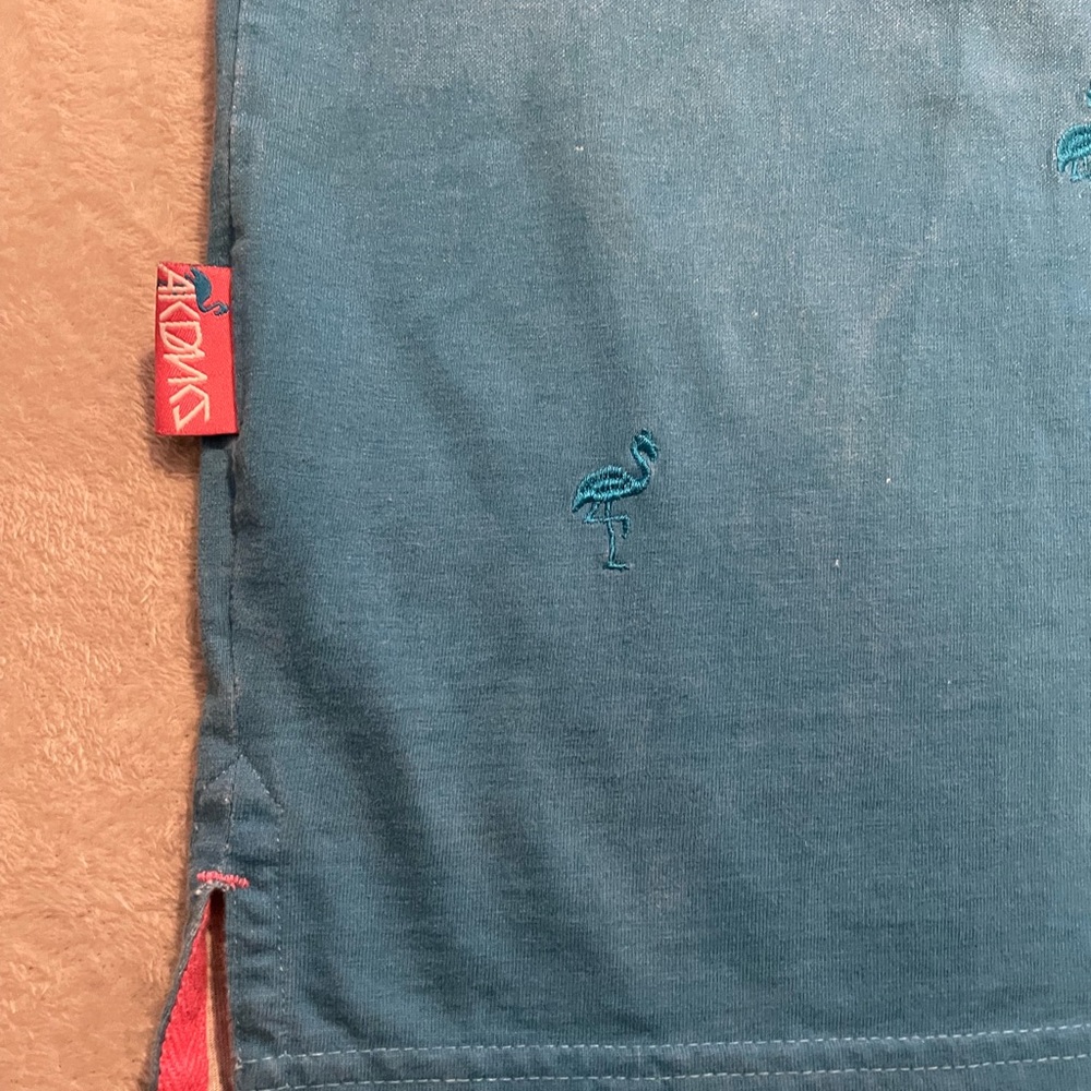 Akademiks AOP Flamingo Blue Ombré Polo Shirt Mens 3XL Streetwear Y2K - Picture 3 of 6